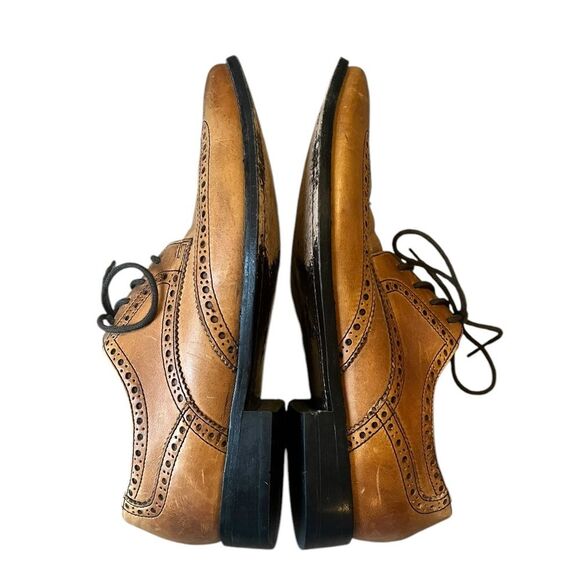 Cole Haan Air Giraldo Wingtip Tan Leather Oxford Dress Shoes C09303 Mens 8.5 - Picture 5 of 8